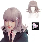 Парик для косплея для девочек и женщин из аниме данганронпа, термостойкий для косплея волос с шпилькой, с шапочкой