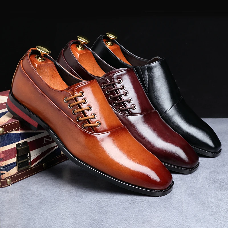 Luxury Men Shoes Large Sizes Dress Mens Social Business Office Designer Elegant Handmade Brown Red Black | Обувь