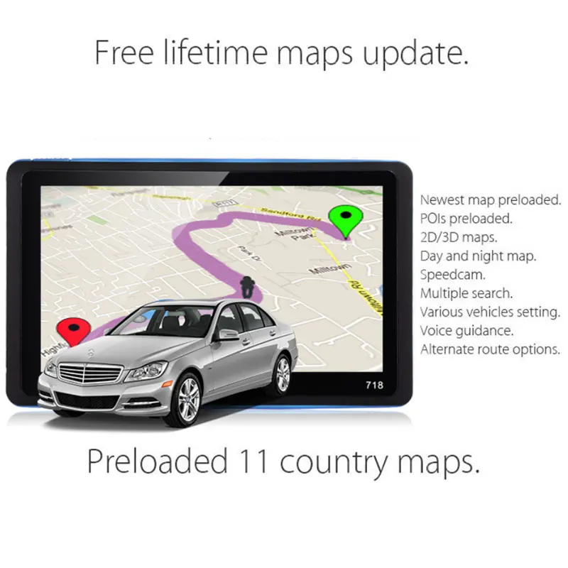 Xgody 718 автомобиля GPS навигации 7 дюймов грузовик навигатор с сенсорным Экран FM