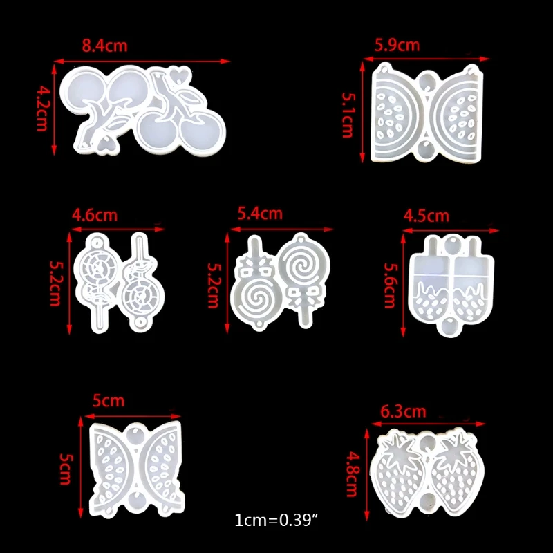 

Fruit Lollipop Earrings Epoxy Resin Mold Ear Drop Dangler Pendants Silicone Mould DIY Crafts Jewelry Necklace Casting