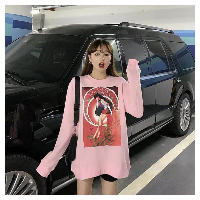 

Sailor Moon printed Hoodie fall 2020 new trend loose 100% cotton Pullover long sleeve Couple Hoodie high street Sweatshirt men
