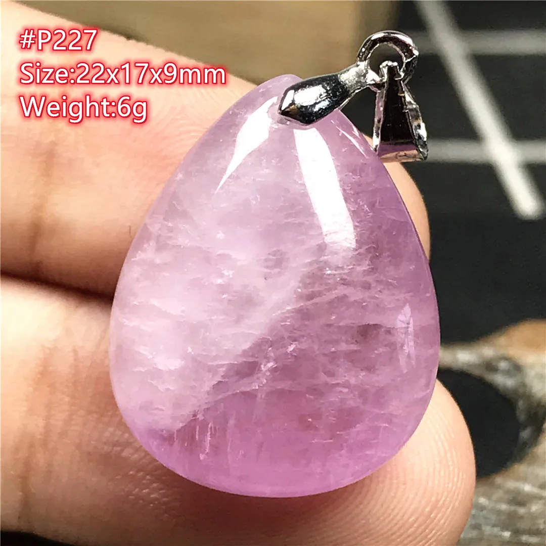 

Top Natural Purple Kunzite Crystal Pendant Jewelry For Women Man 22x17x9mm Beads Wealth Healing Luck Stone Silver Gemstone AAAAA