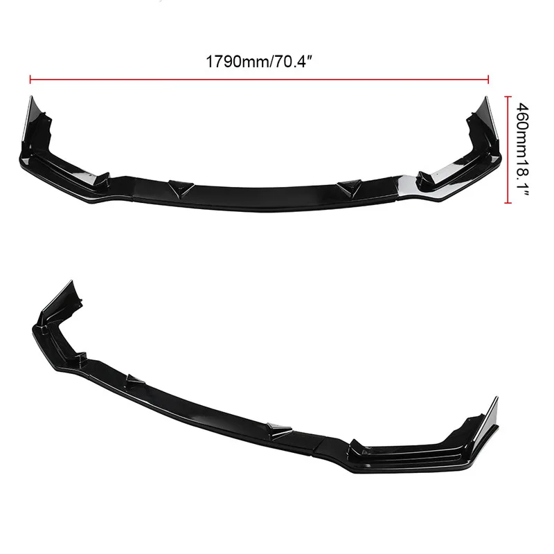 3 шт./компл. Черный Автомобильный передний бампер комплект губ спойлер сплиттер