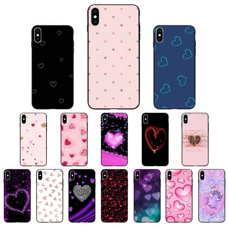 

YNDFCNB Little Hearts Phone Case for iphone 11 12 Mini Pro Max X XS MAX 6 6s 7 8 Plus 5 5S 5SE XR SE2020