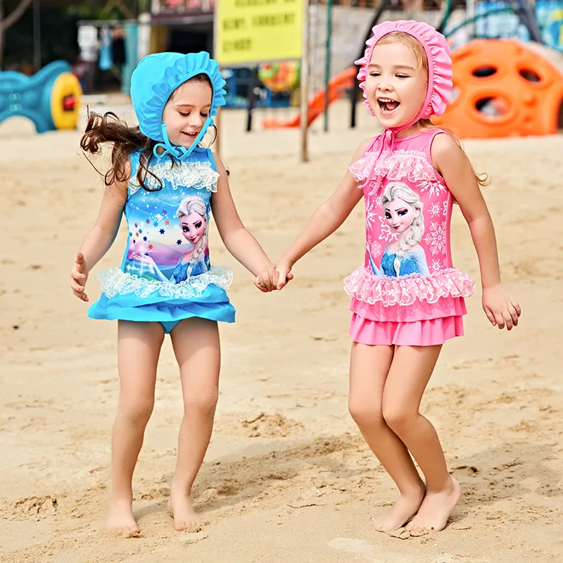 

Disney Frozen new cute girls swimsuit children cartoon hot spring seaside one-piece swimsuit 5827
