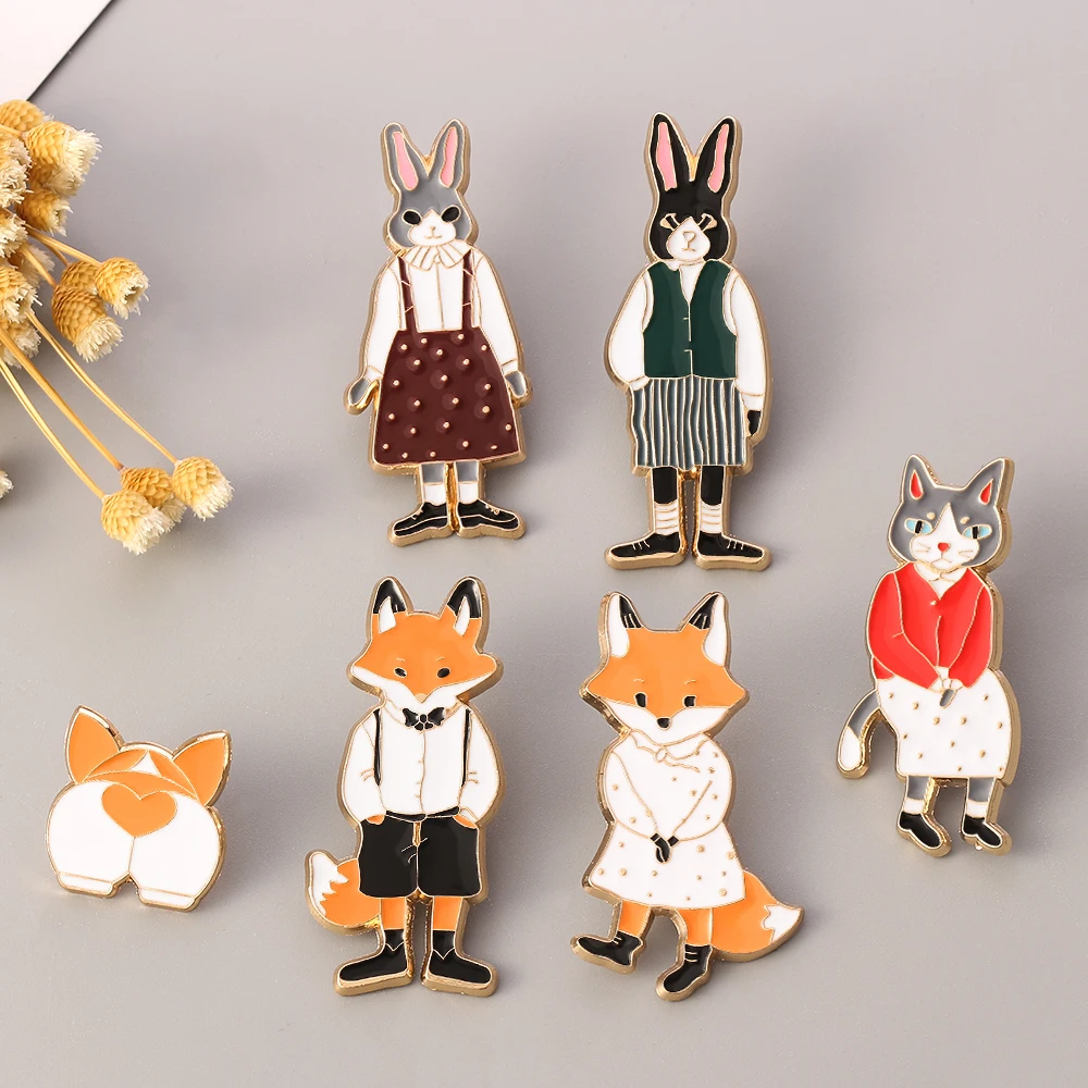 Креативная Лисичка эмалированная брошь лиса мистер MS Детские Броши одежда
