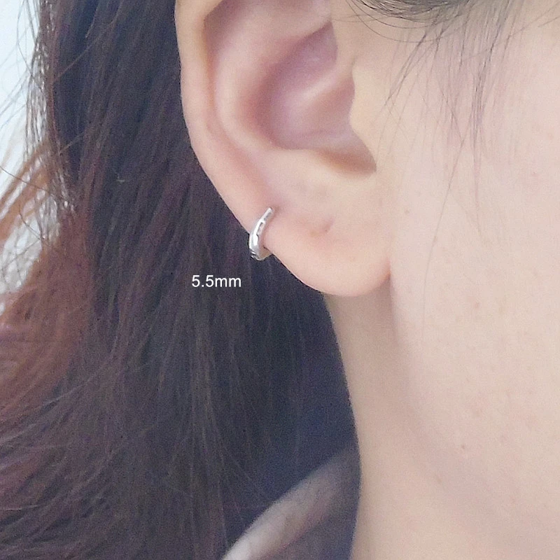 Простые призматические полигональные серьги кольца серебряные с пряжкой для