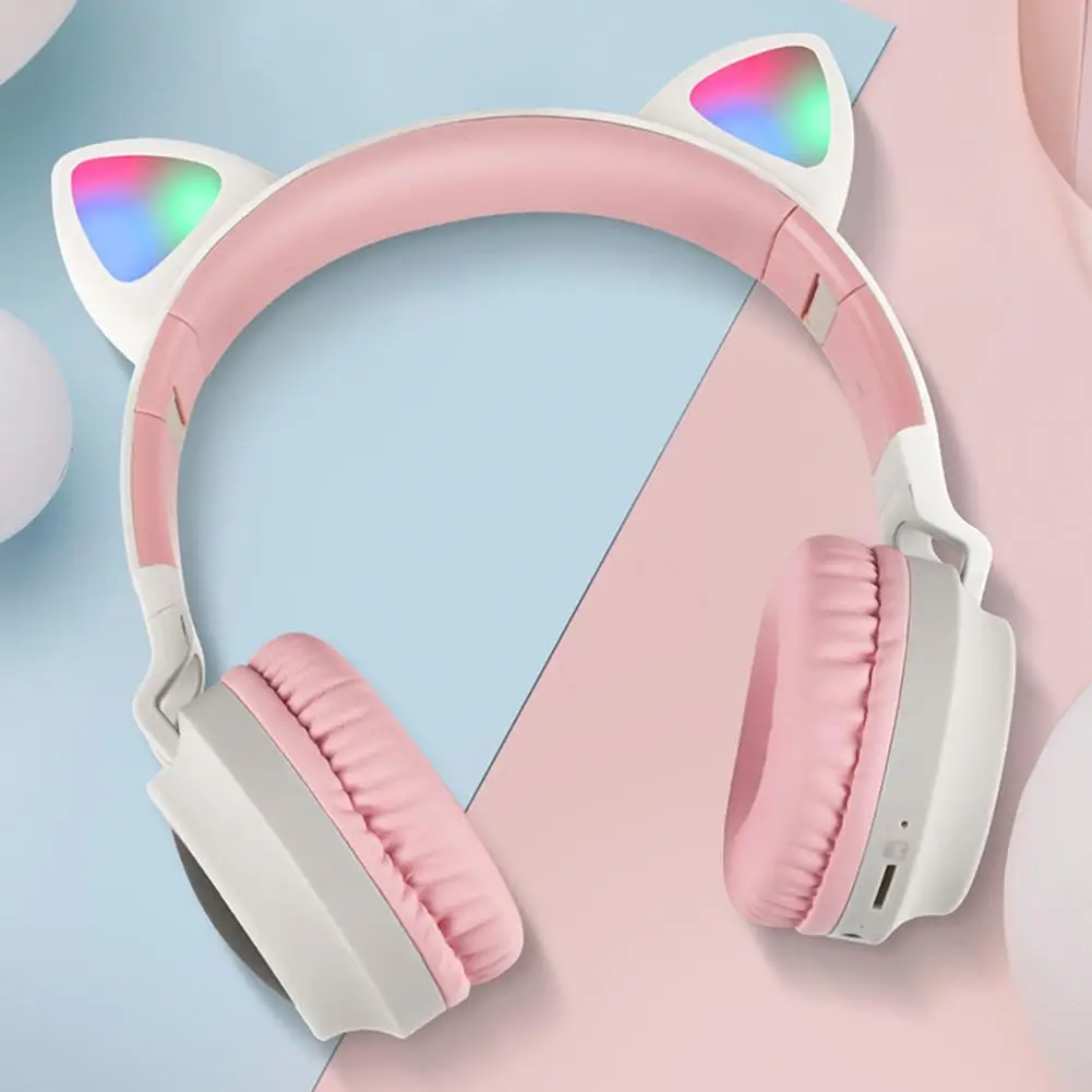 С милыми кошачьими ушками для девочек Bluetooth Беспроводной светодиодный