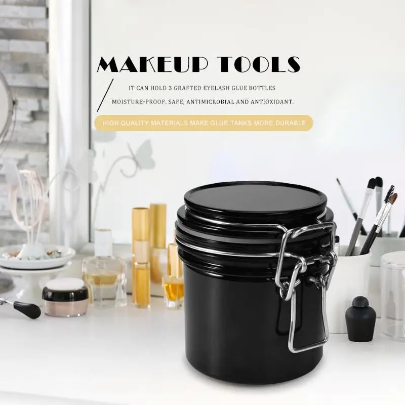 Контейнер для хранения клея ресниц подставка с активированным углем герметичная