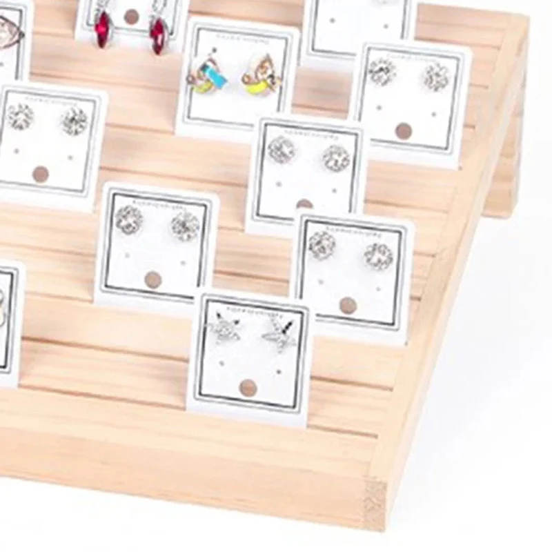 

Solid Wood Earrings Ear Studs Cardboard Card Jewelry Display Stand Jewelry Display Tray Rack Display Props