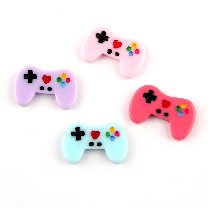

10PCS Resin Gamepad Miniatures for Dollhouse Playing,Phone Case Figurines Crafts,Scrapbook Embellishment Cabochons
