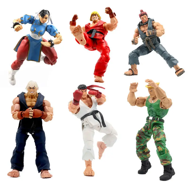 18 см NECA Классическая игра Chun-Li Chun Li Ken Guile Hoshi Ryu Akuma Gouki экшн-фигурка ПВХ
