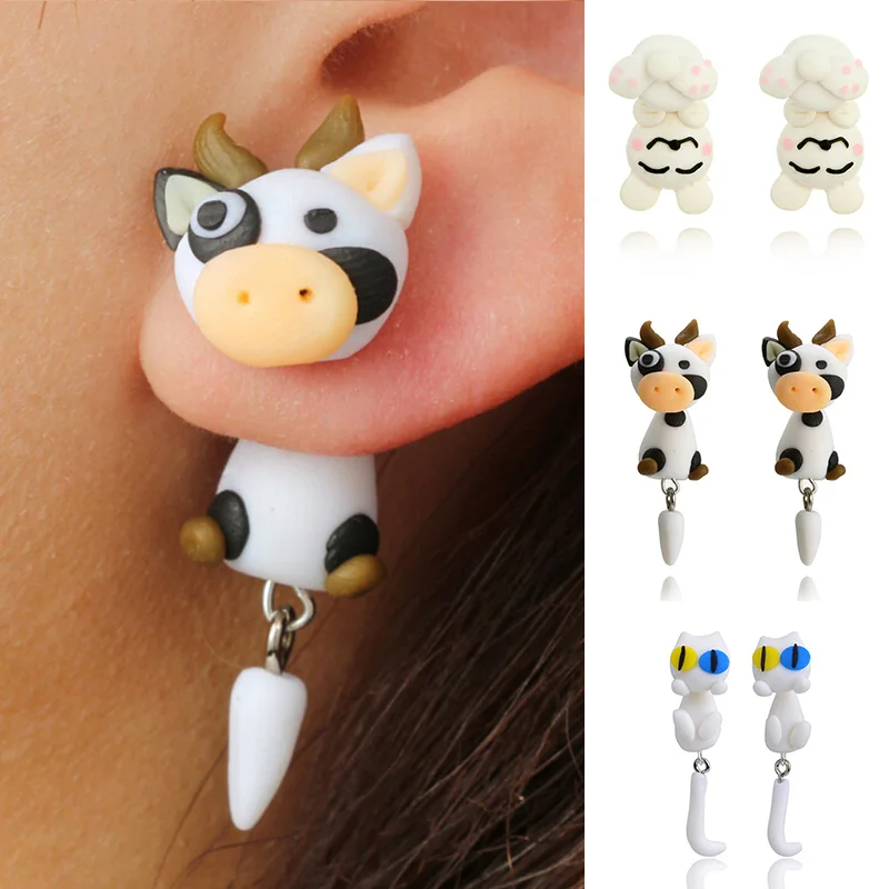 Милые серьги из полимерной глины для женщин модные ювелирные изделия ручной