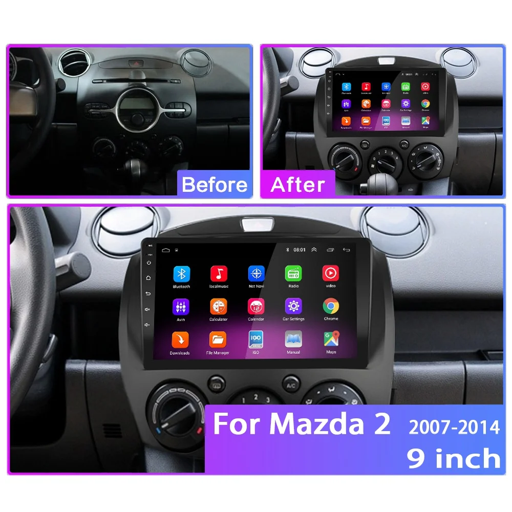 Автомобильный DVD плеер для MAZDA 2 9 0 2007 2008 4 Гб + 64 ГБ Android 2014 радио GPS навигация Wi Fi RDS