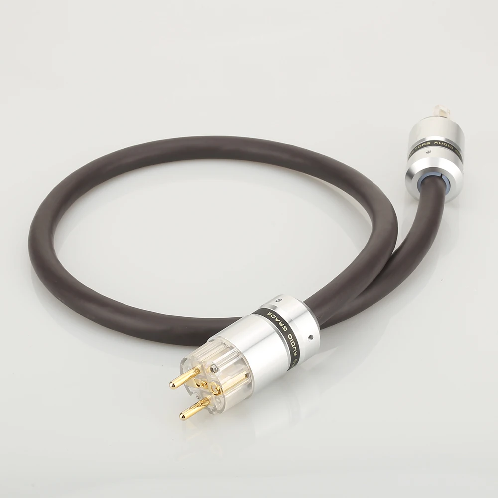 

New Hi-End EU Schuko power plug Viborg VP1606 OFC RISR 6MM square AC Power cords Cable Audio Grade 16MM