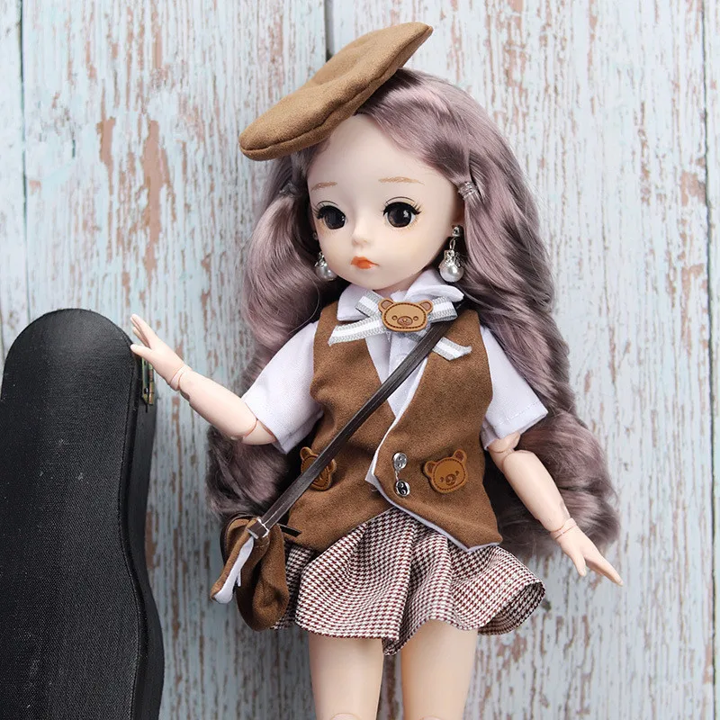 Новинка 12 дюймов 21 шарнирная кукла BJD 30 см 1/6 макияж милые Искусственные ресницы