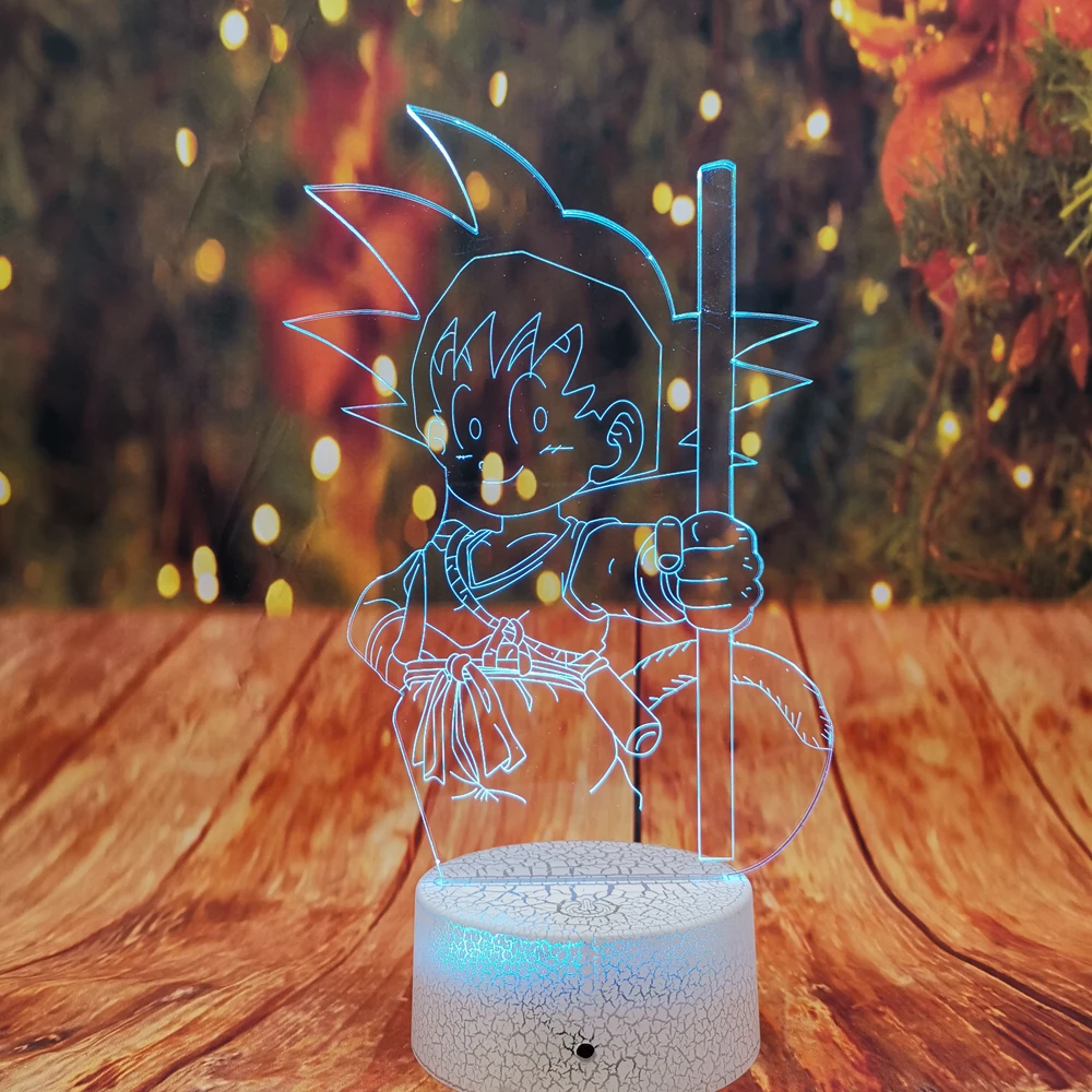 Новая 3D Светодиодная лампа Drgon Ball Son Goku ночник 7 Авто Цвет Градиент Иллюзия USB для