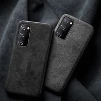 genuine suede leather phone case for samsung galaxy s21 s22 ultra s20 fe s10 plus note20 a72 a52 alcantara cowhide back cover