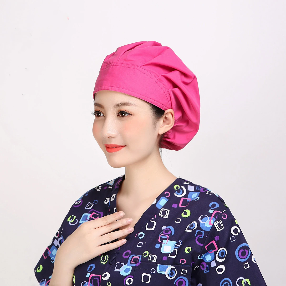 surgical cap 7 Цветочный принт, Mediecal Scrubs, униформа медсестры для женщин, Красота и здоровье, медицинский костюм для лаборатории, пальто, колпачок, клиническая форма, Прямая поставка - Цвет: surgical cap 7