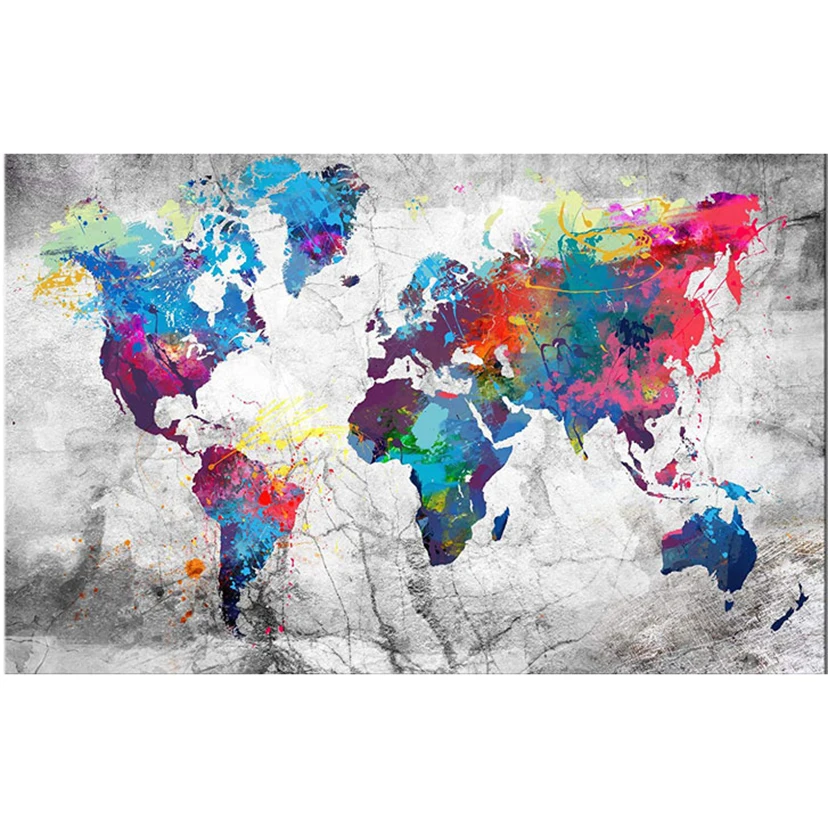 Карта мира водного цвета Новое поступление алмазная живопись