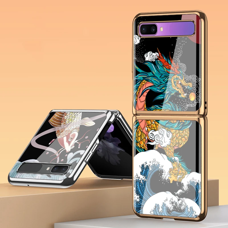 

Чехол-книжка Z Flip 3, чехол для Samsung Galaxy Z Flip 3 Z Fold 3 Z Fold 2, покрытие из закаленного стекла, чехол для телефона Z Flip Capa