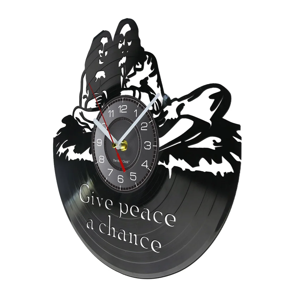 Виниловые настенные часы с цитатами в стиле хиппи монограммой виниловая