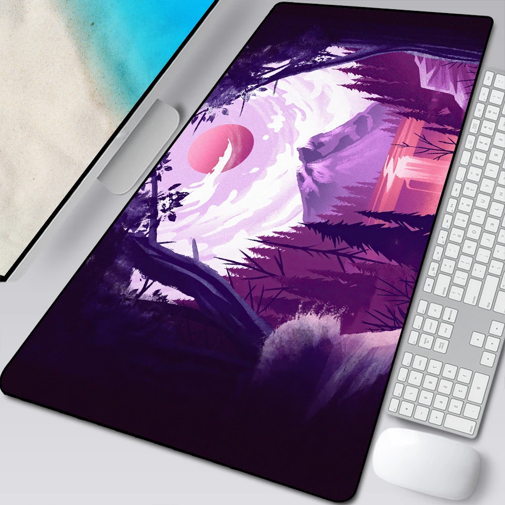 mousepad for deep forest firewatch laptop gamer mousepad gaming mouse pad large locking edge keyboard 90x40 cm deak mat free global shipping