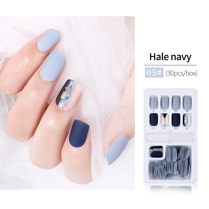 color 5 30 шт Многоразовые Накладные кончики для украшения ногтей, Длинные Короткие накладные искусственные Кончики ногтей, пресс для маникюра - Цвет: color 5