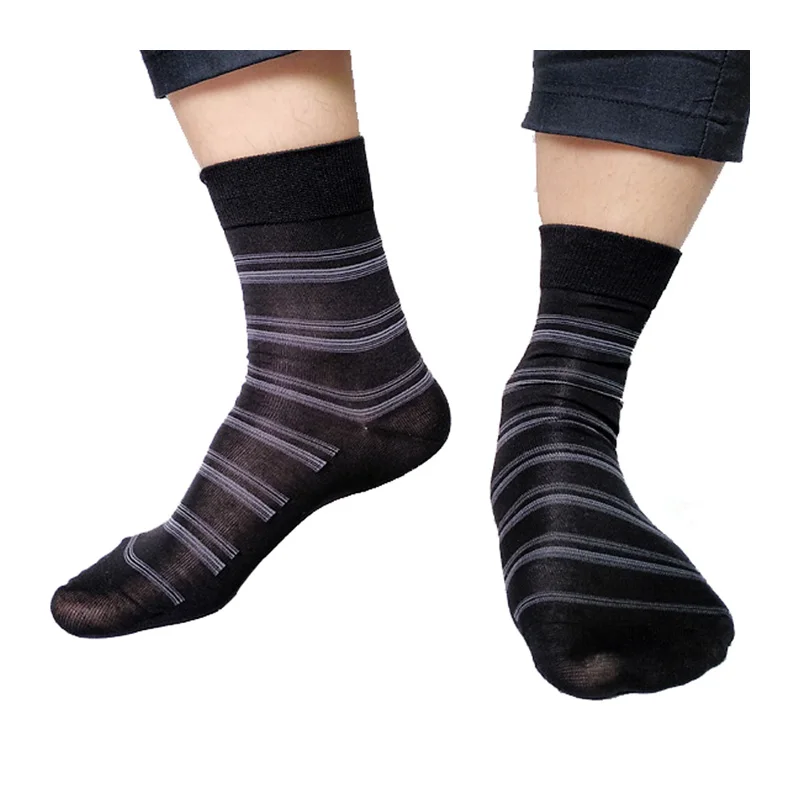 Полосатые мужские носки черные новые модные брендовые Формальные костюмы
