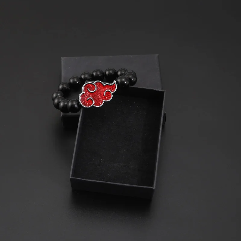 

Japanese Anime Akatsuki Organization Red Cloud Beaded Bracelets For Women Men Bracelet Bangle Cosplay Jewelry Gift