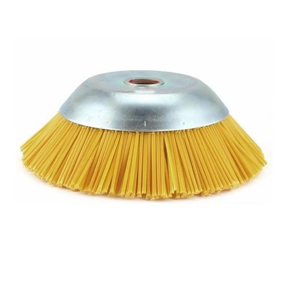 

New Garden Cutter Tool Nylon Brush Weed Abrasive Nylon Wire Wheel Brush Nylon Wire Head for Lawn Mower Yellow Brush Cutter