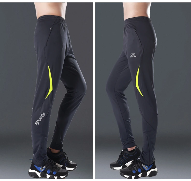 

2021 New Men Sports Running Pants Zipper Pockets Soccer Training pants Male Training Sweatpants outdoor jogging Gym Trousers