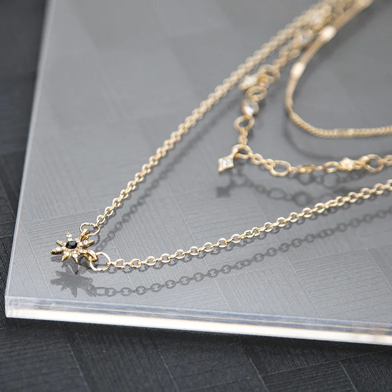 Новое Женское многослойное золотое ожерелье Модные ювелирные изделия для