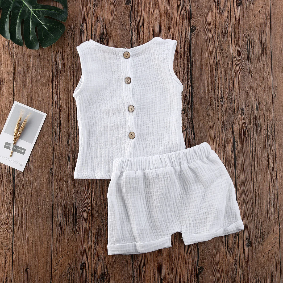

Kids Baby Clothing Suit Cotton&Linen Clothes Outfits Two Pieces Sleeveless Tops Short Pants Summer Outfit 5 COLOR