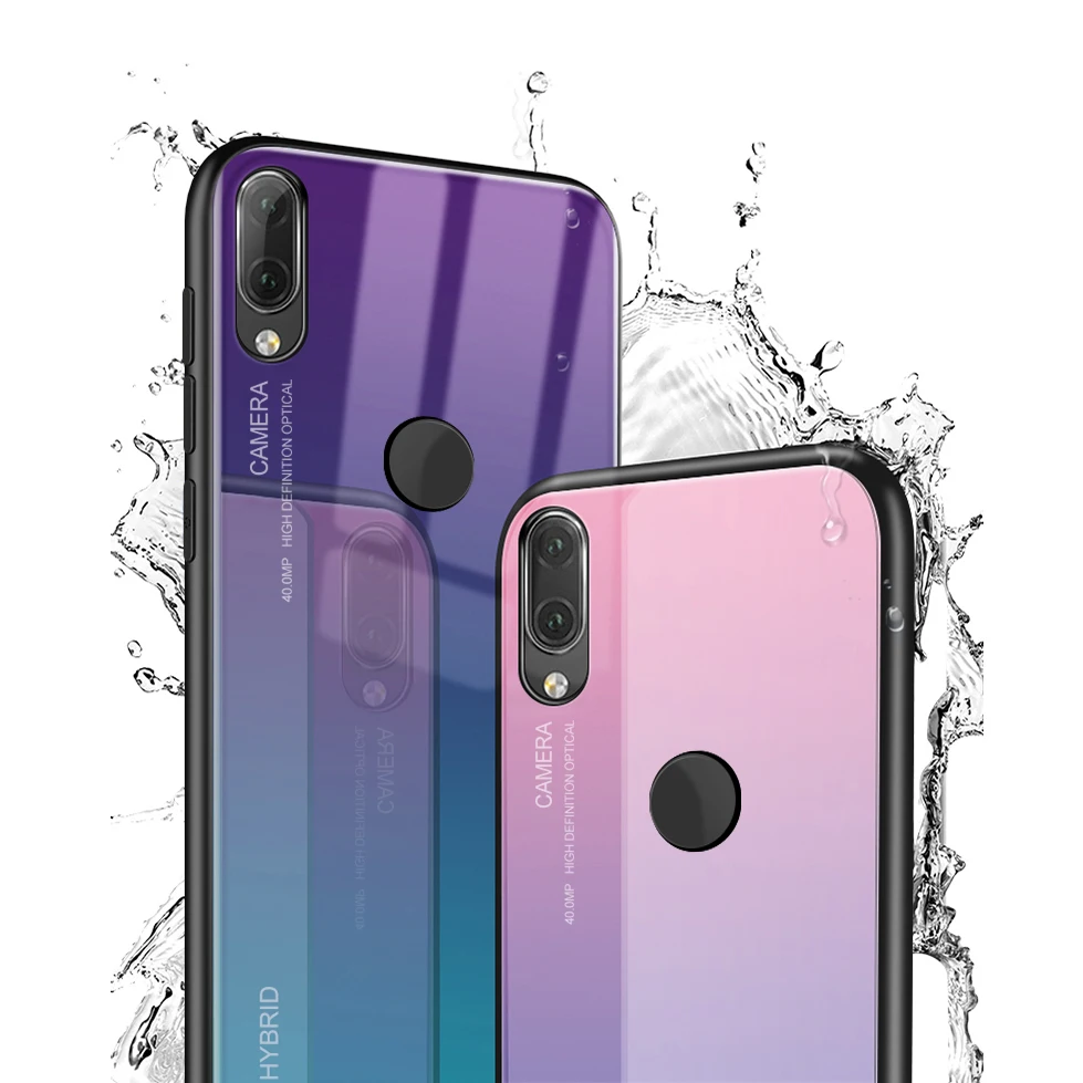 Градиентный стеклянный чехол для телефона Huawei Nova 7se 7 витражный из закаленного