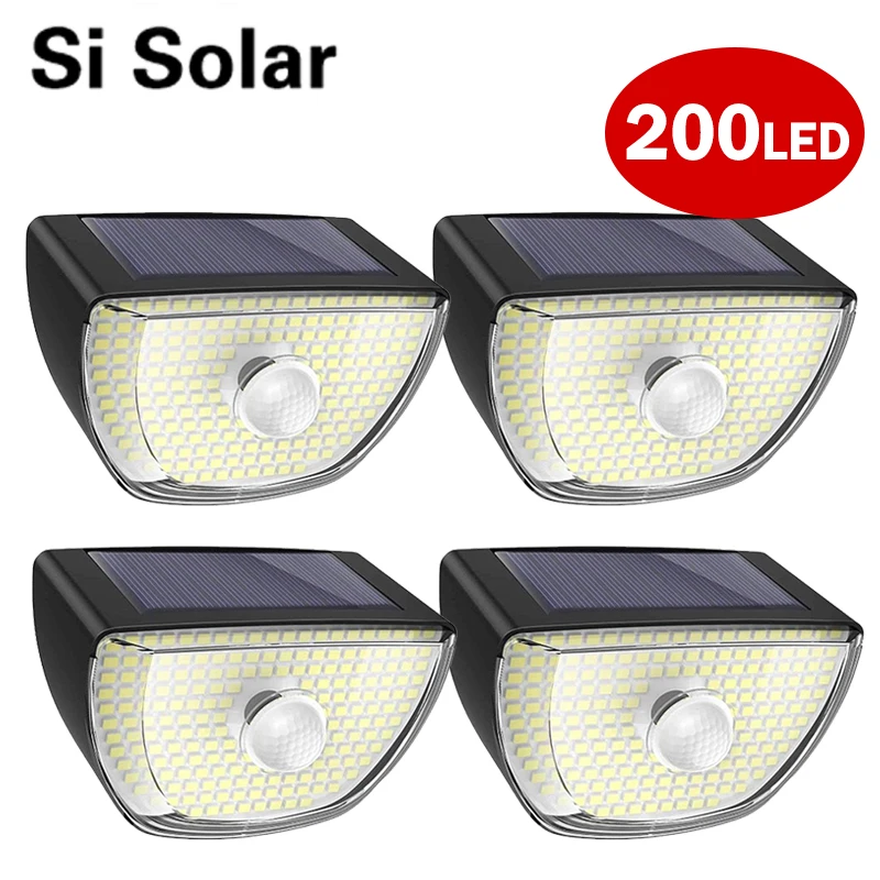 Суперъяркая Индукционная лампа на солнечной батарее 200 светодиодный датчик