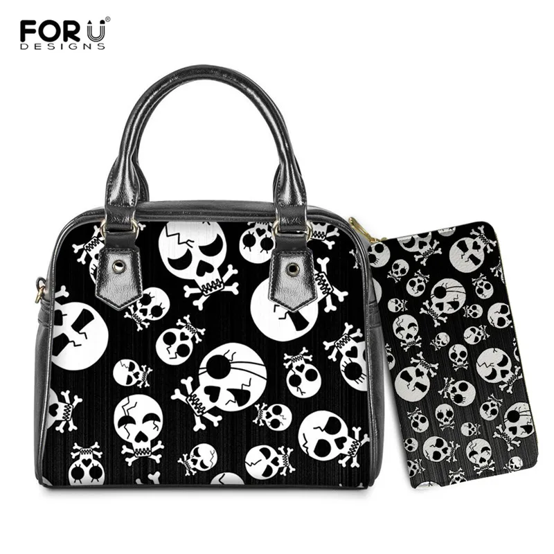 

FORUDESIGNS, модная женская кожаная сумка с принтом черепа, Женский кошелек на плечо, сумка-мессенджер, сумка через плечо, ручные сумки 2021 Blosa
