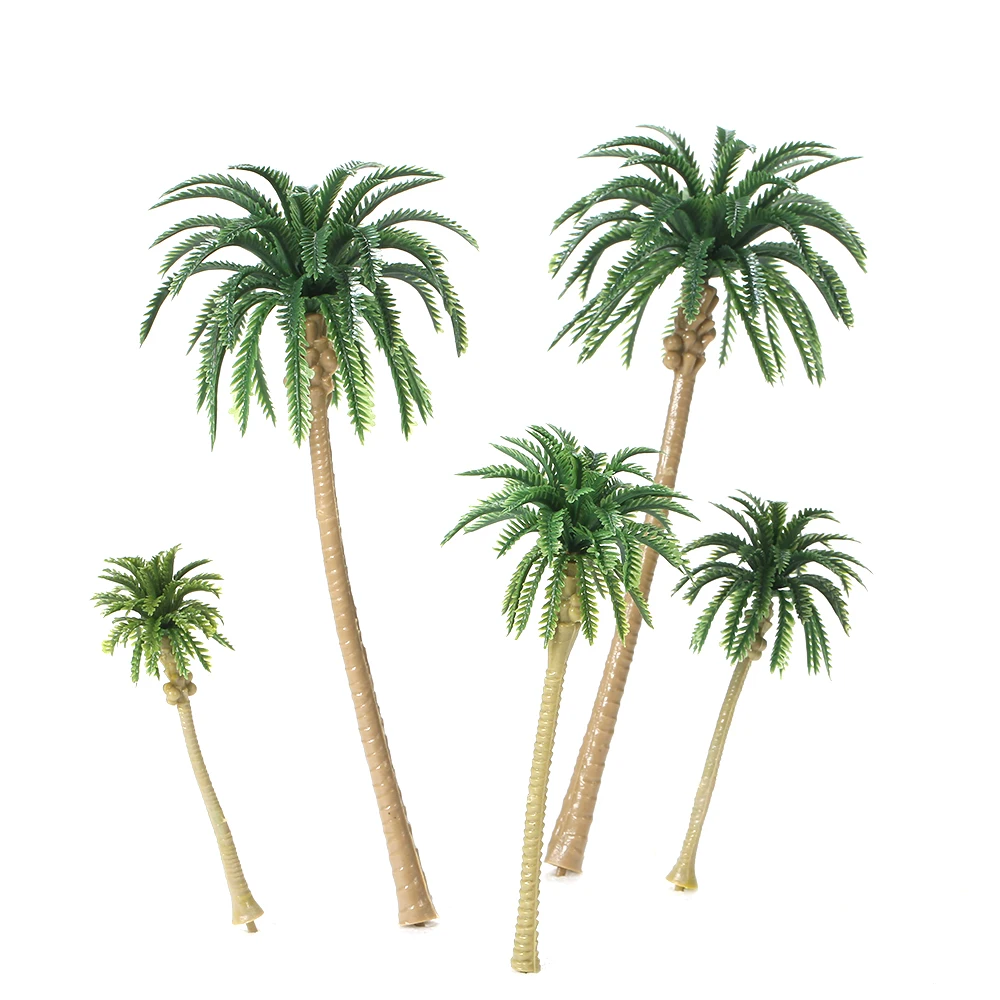 15PCS Mini Model Trees Miniature Scenery Layout Plastic Tree Palm Train Coconut Rainforest Home Garden Decoration | Игрушки и хобби