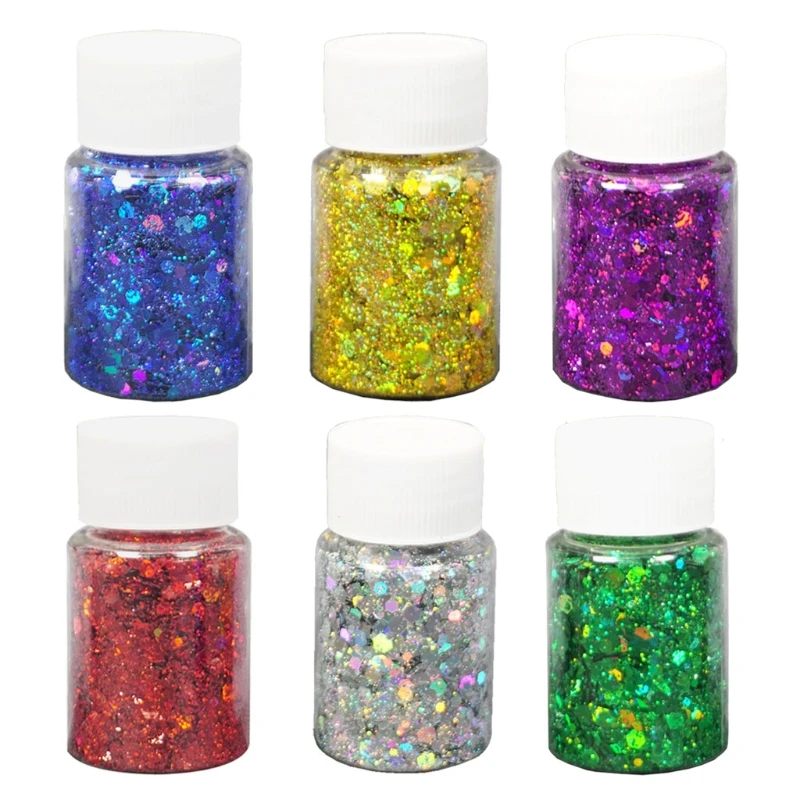

6 Colors Resin Casting Mold Glitters Sequains Pigment Fillings Kit Makeup Jewelry Fillings Nail Art Decor Jewelry Making