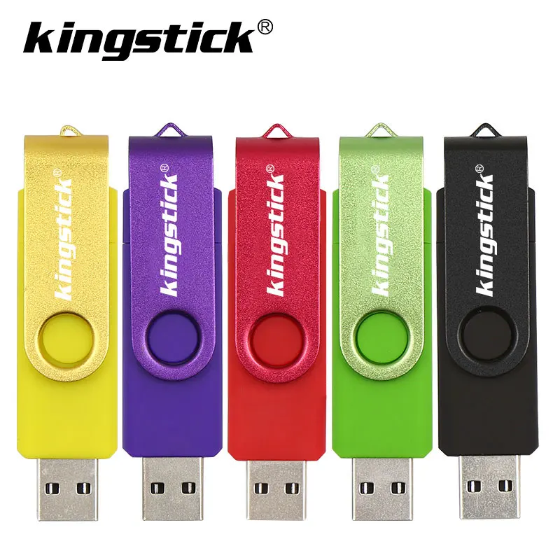 

Kingstick OTG 2.0 flash drive Metal U disk pen drive with converter 4GB 8GB 16GB 32GB 64GB 128GB for Android smartphones