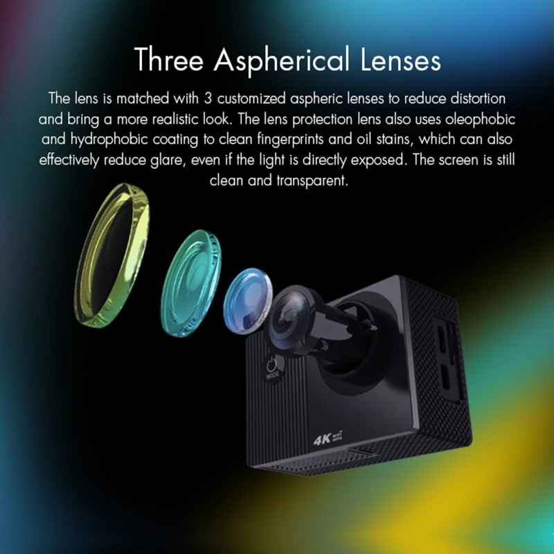 

1 Set 4K 60fps Wifi Action Camera Waterproof Underwater Helmet 2.0 Inch LCD Touch Screen Remote Control Video Recording Cameras