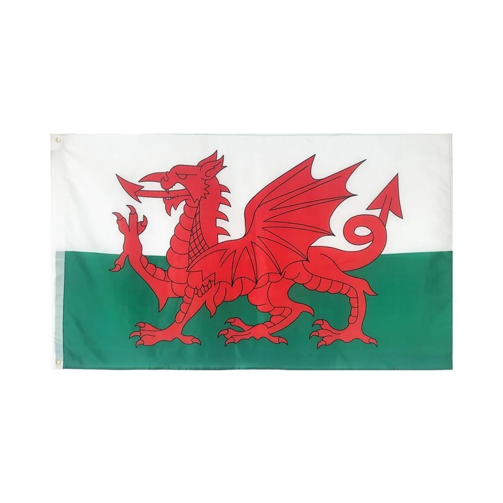 

Flagnshow Welsh Flag 3X5 FT Hanging Polyester Wales Red Dragon Cymru UK National Flags and Banners