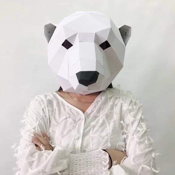 Полярный Медведь DIY Маска Костюм для участия в рождественском представлении