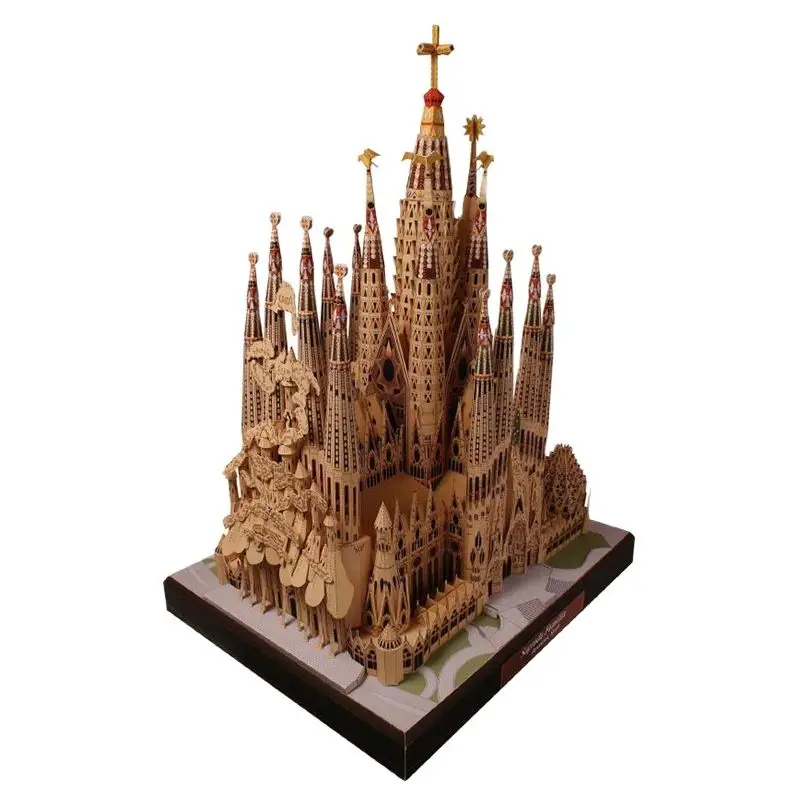 

Spain Sagrada Familia DIY 3D Paper Model Building Kit Cardboard Art Crafts Child Educational Puzzle Toys