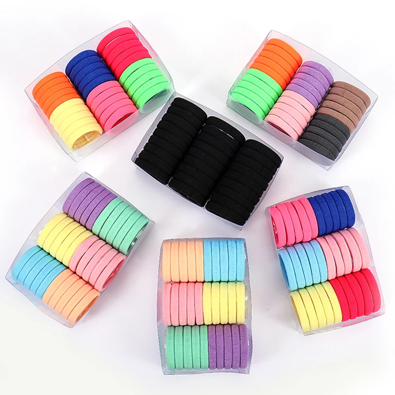 

50 / 100PCS 4CM Candy Colors Scrunchie Headband Nylon Elastic Hairbands Ponytail Holder Women Rubber Bands Girl Hair Accessories