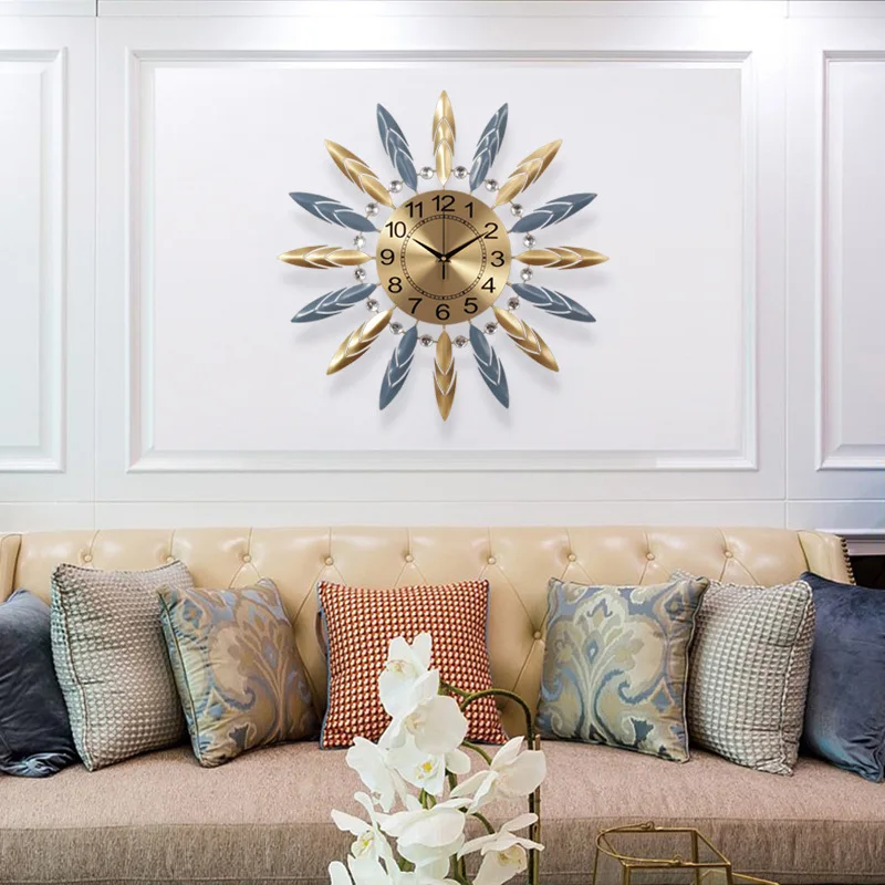 

Large Metal Wall Clock Quiet Living Room Decoration Nordic Wall Watches Home Decor Industrial Creative Art Kitchen Clocks Gift