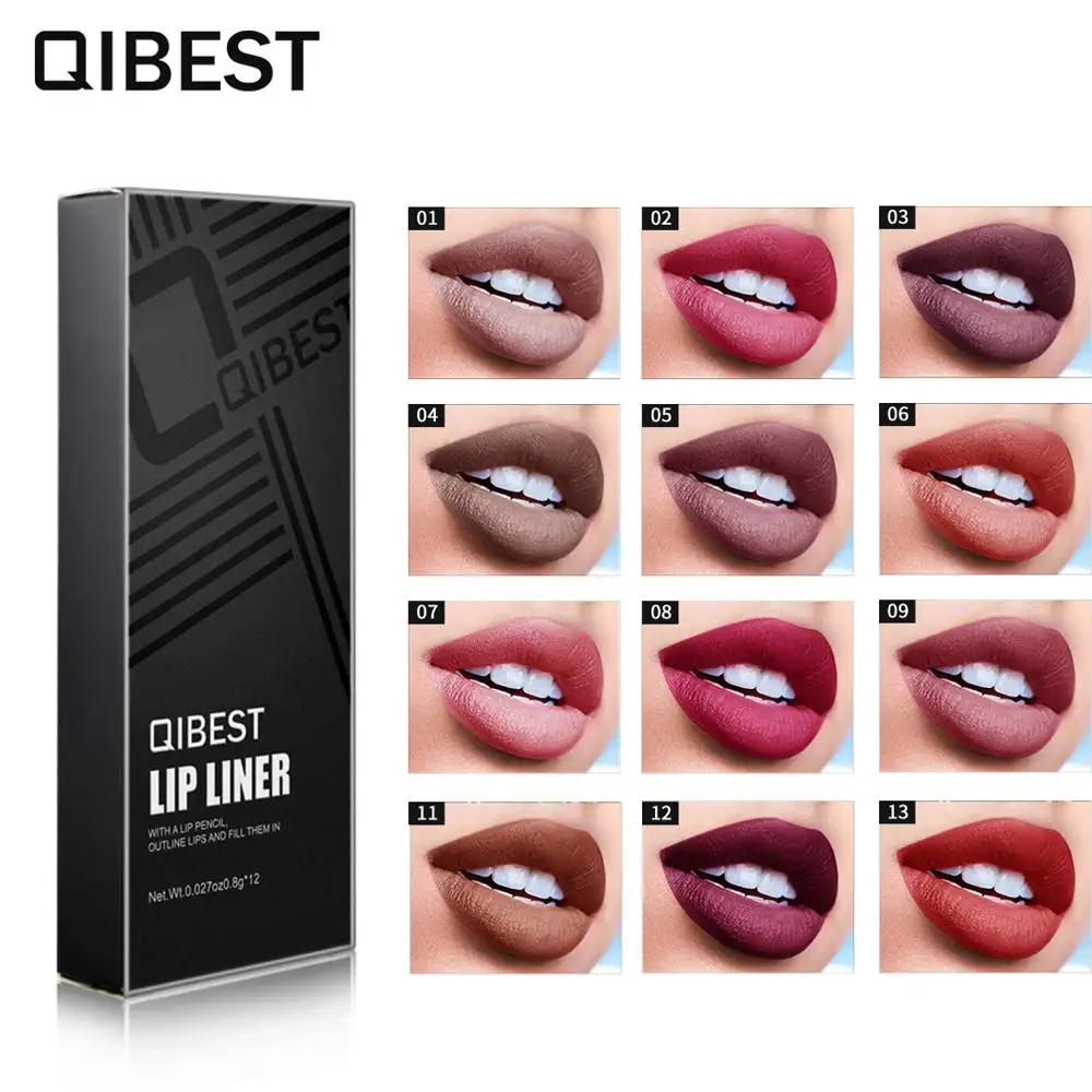 12 шт./компл. водостойкая матовая помада карандаш для губ подводка макияж