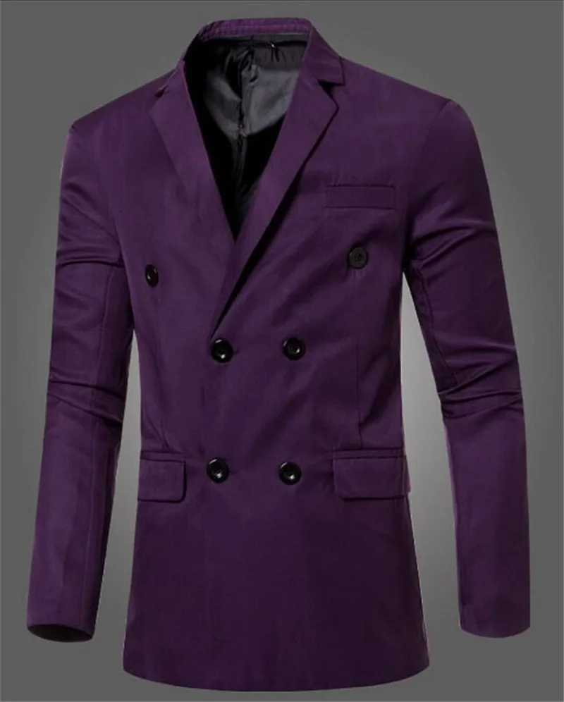 purple Роскошный мужской формальный наряд мужской спортивный костюм Мужская одежда деловые яркие цвета осенние и зимние мужские костюмы простые мужские костюмы - Цвет: purple