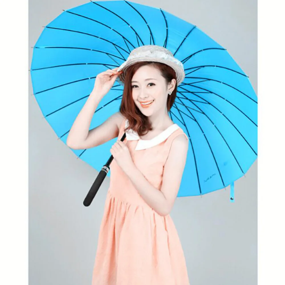 Зонт от солнца цветные зонты с длинной ручкой 24 ребра для гольфа прямой