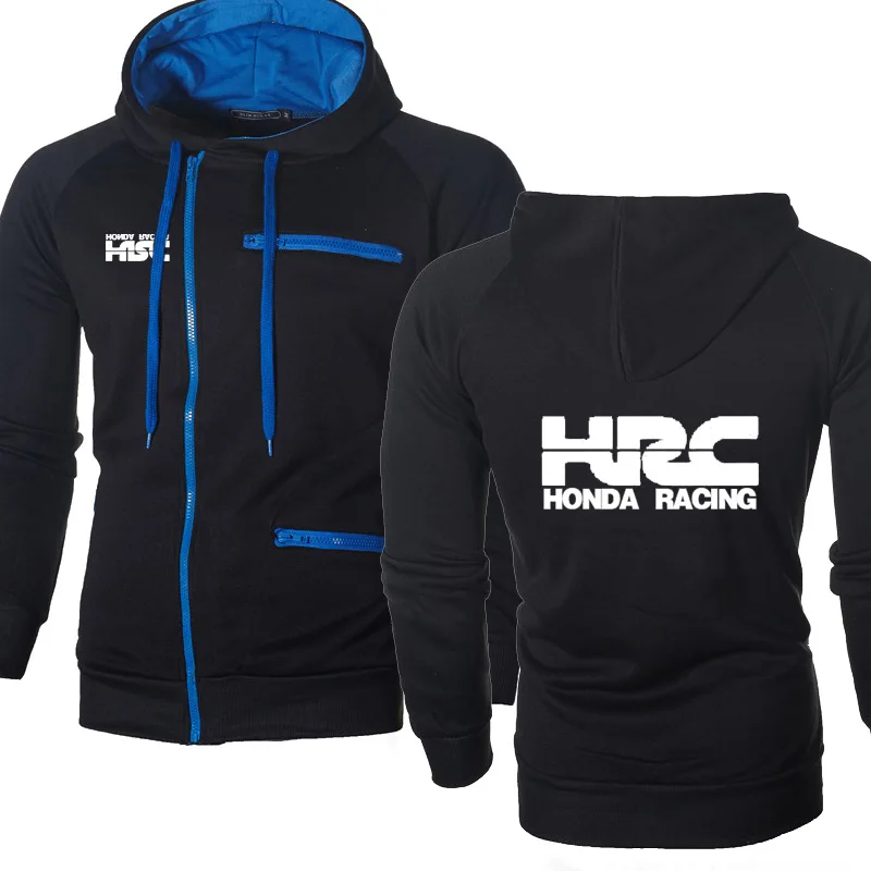 Mens jackets HRC Race Motorcycle Printing Spring Autumn Casual Men's Sweatshirt High Quality Cotton Oblique chain hoodie | Мужская